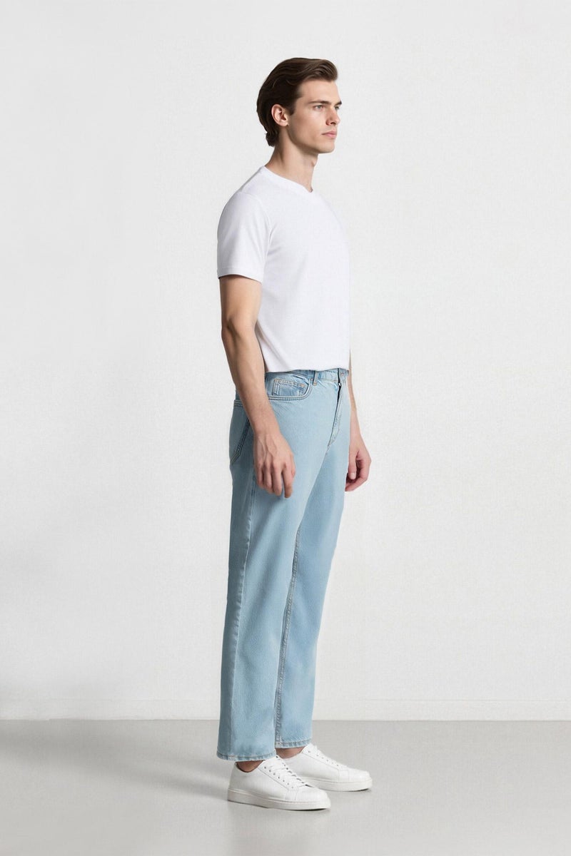 DeFacto Blue Man 90's Slim Fit High Waist Skinny Leg Jeans Casual - Image 5